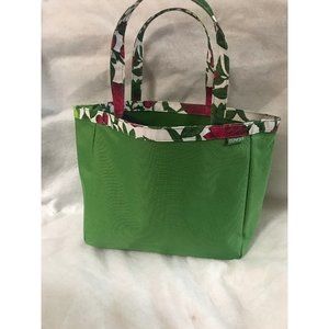 Clinique Green With Flower Trim Tote Bag